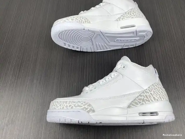 MaikeSneakers PS Retro 3 Jordan Air 'Triple White' 429487-111 0505